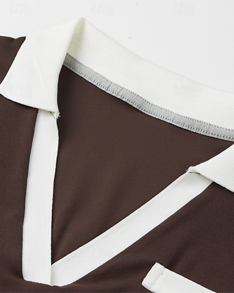 نسائي لون سادة مجموعة رياضية مجموعة تنس فستان تنس تي شيرت تنس كم قصير رياضي خفة الوزن قابل للبسط رطوبة فتل متنفس تينس الغولف ركض V رقبة الفساتين أزرق سماوي كوفي ملابس التنس 2026 - $33.99 –P10