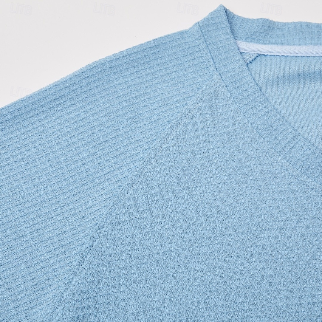 Men's Waffle T-shirt T Shirt Tee Top Short Sleeve V Neck Summer Spring All Seasons Solid Color Streetwear Stylish Casual Tassel Fringe Patchwork Casual Daily Outdoor Light Blue Light Green Top Tee 2026 - $47.99 –P5