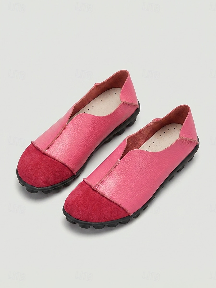 Women's Rose Pink Flats - Comfort Slip-On Shoes with Faux Suede Toe Cap and Flexible Non-Slip Sole, Casual Walking Shoes for Everyday Wear, Casual Work and Travel 2026 - $32.99 –P1