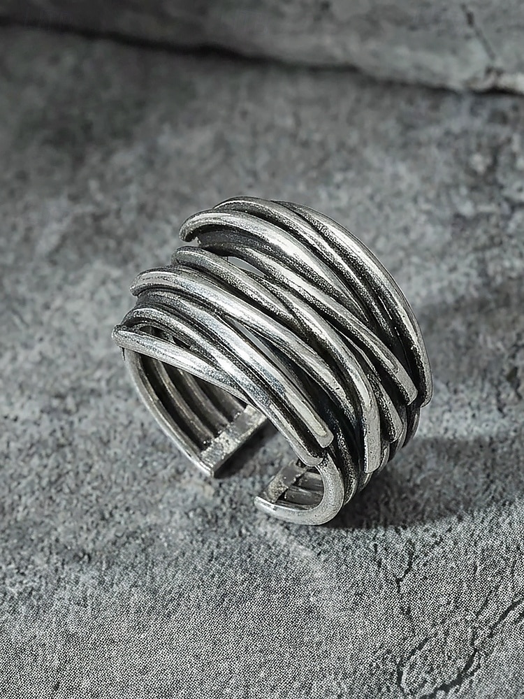 Herenring in bohemian vintage stijl, open koperen ring, verstelbaar, handgemaakt, perfect voor een strandvakantie. &casual accessoire voor dagelijks gebruik 2026 - $7.99 –P10
