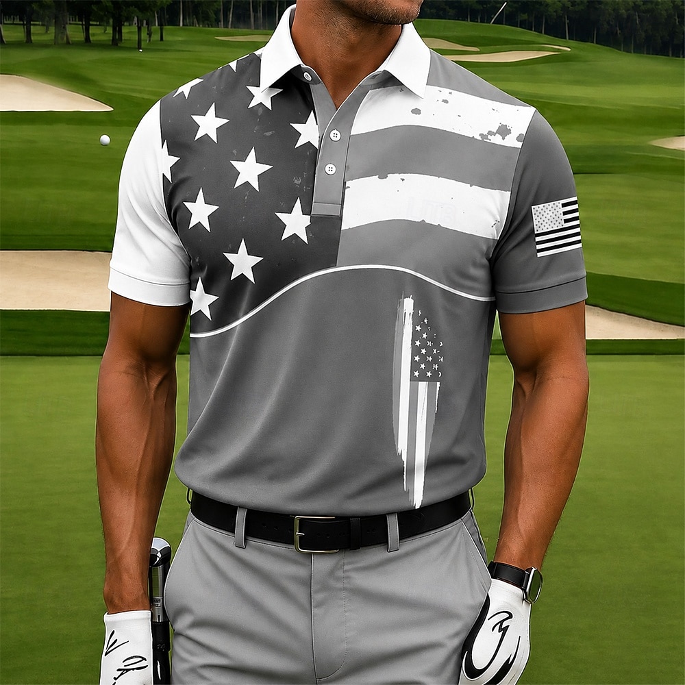 4 luglio 2026 250° Per uomo Bandiera Americana Golf Polo Sportivi Manica Corta Magliette polo Camicie con Colletto Casual Athleisure Abbigliamento quotidiano Abbigliamento da festa Stampa 3D Bottoni del 2026 a $22.99 –P2