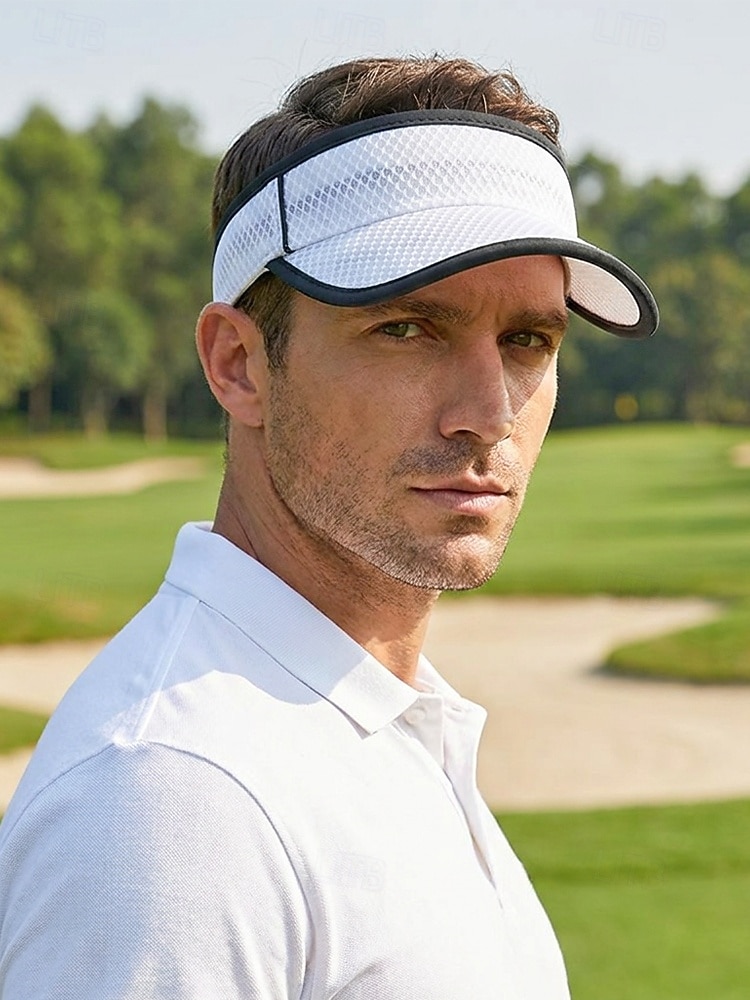Men's Breathable Mesh Visor Cap Adjustable Sun Hat Lightweight Polyester Sports Golf Visor for Outdoor Fishing Running Tennis Beach Travel Summer UV Protection 2026 - $11.99 –P2
