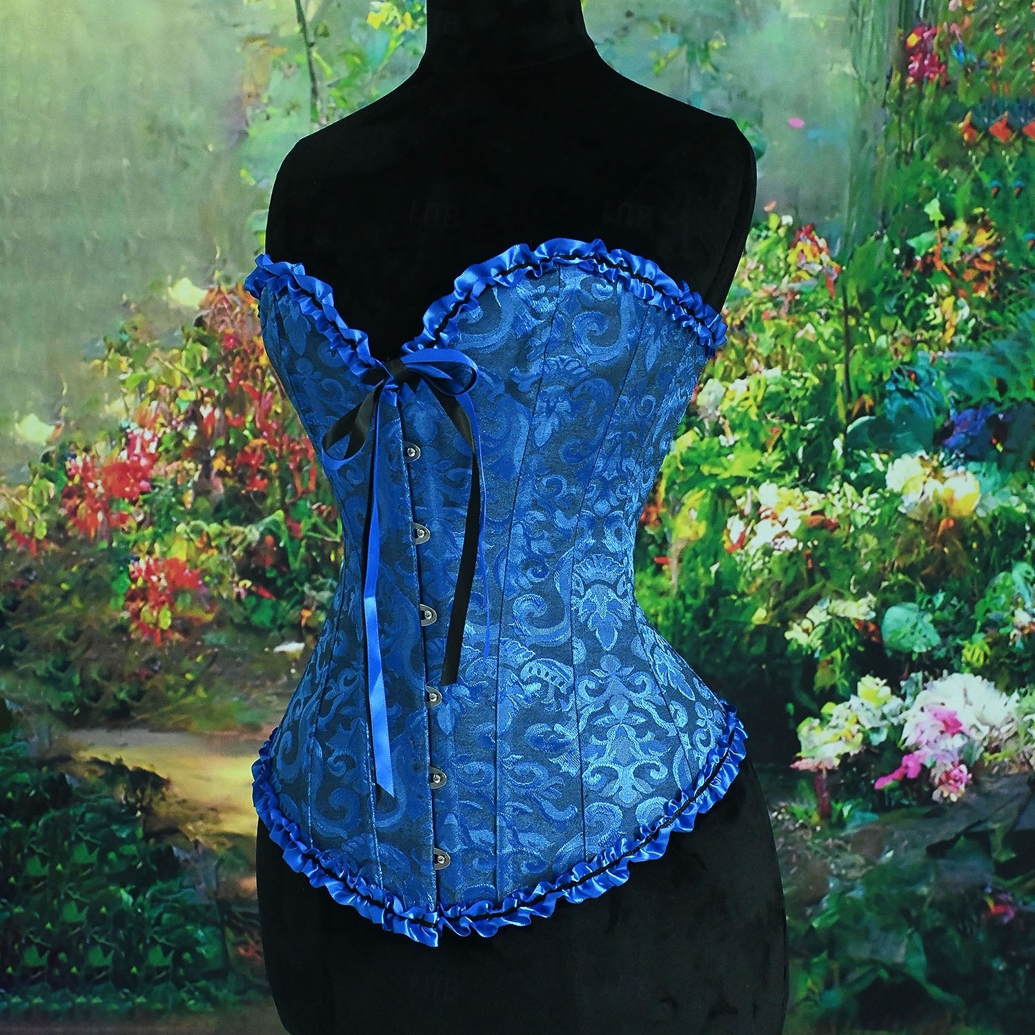 Medieval Renaissance Corset Overbust Corset Noblewoman Jacquard Lace up Floral Fancy Dress Women's Royal Halloween Carnival Renaissance Fair LARP Adults' Corset Spring & Summer 2026 - $36.99 –P7