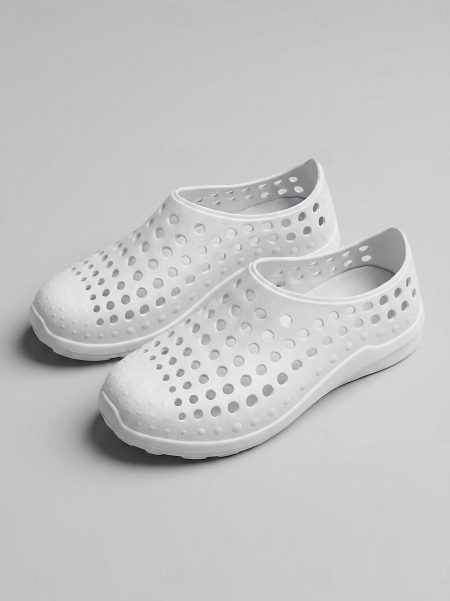 Women's White Breathable Hollow Out Garden Shoes - Waterproof Slip On Clogs for Beach, Pool, Garden Work & Daily Wear 2026 - $24.99 –P1