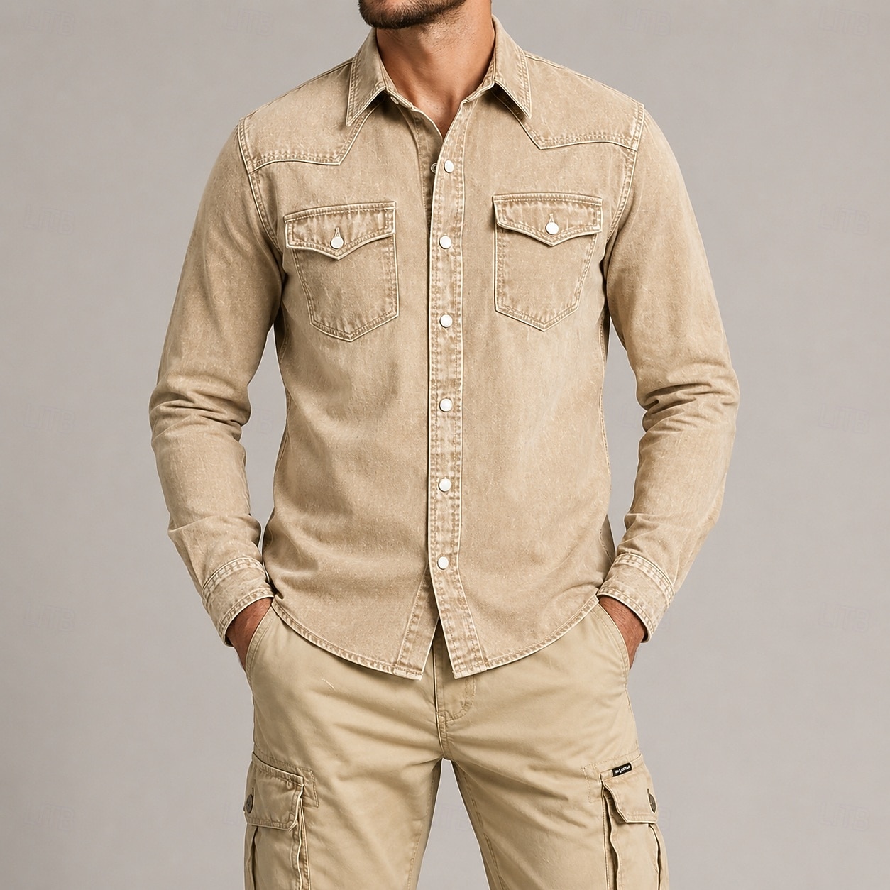 Da uomo Camicia Camicia casual Camicia con Bottoni Nero Borgogna Manica Lunga Semplice Colletto a Camicia Casuale Quotidiano Tasca Frontale Abbigliamento Cotone Elastene Elegante Moda Casual del 2026 a $37.99 –P1