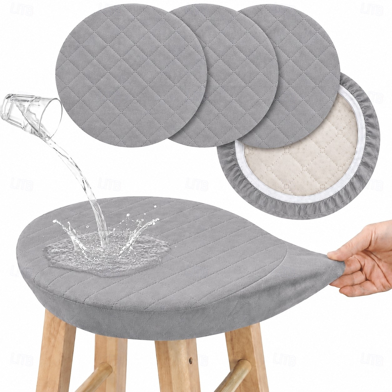 Coprisgabelli rotondi - Confezione da 4 coprisgabelli elasticizzati impermeabili per bancone bar, coprisgabelli lavabili per isola cucina e bar di casa del 2026 a $28.99 –P10