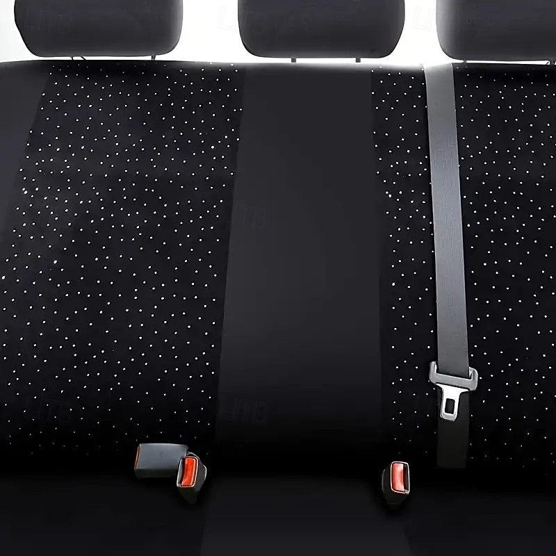 7 Pcs Bling Car Seat Covers Full Set for Women, Sparkling Rhinestone Diamond Starry Sky Universal Fit for Sedan SUV Truck, Elegant Black Breathable Auto Interior Decor Accessories 2026 - $33.99 –P6