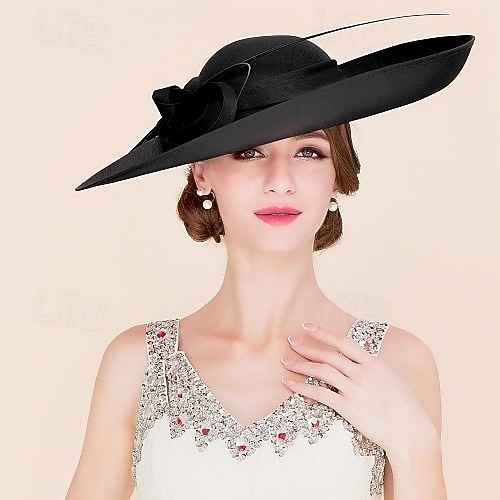 Chapeaux de fête Chapeau bowler en tissu à double couche  Chapeau cloche Chapeau en sinamay Kentucky Course de chevaux Journée des dames Melbourne Cup Luxe Vintage Avec nœud papillon Coiffe Coiffure de 2026 ? $103.99 –P2