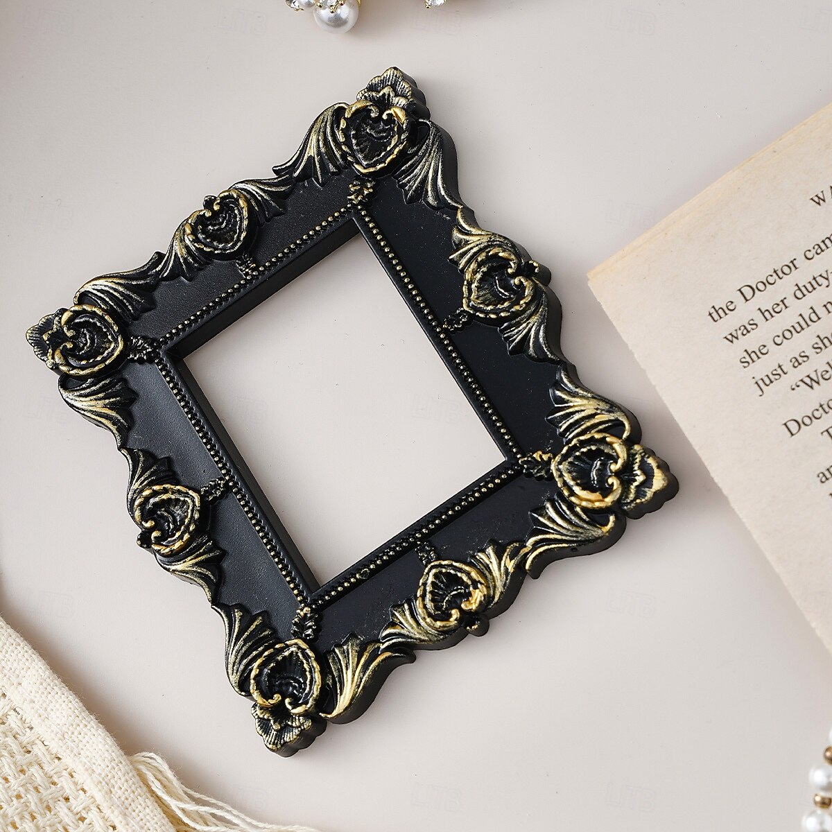 1PC, Black and Gold Mini Engraved Decorative Picture Frame Body, Resin Material DIY Decorative Small Item, Suitable for Photography Decoration Props, Wedding, Party and Other Scene Arrangements 2026 - $9.99 –P9