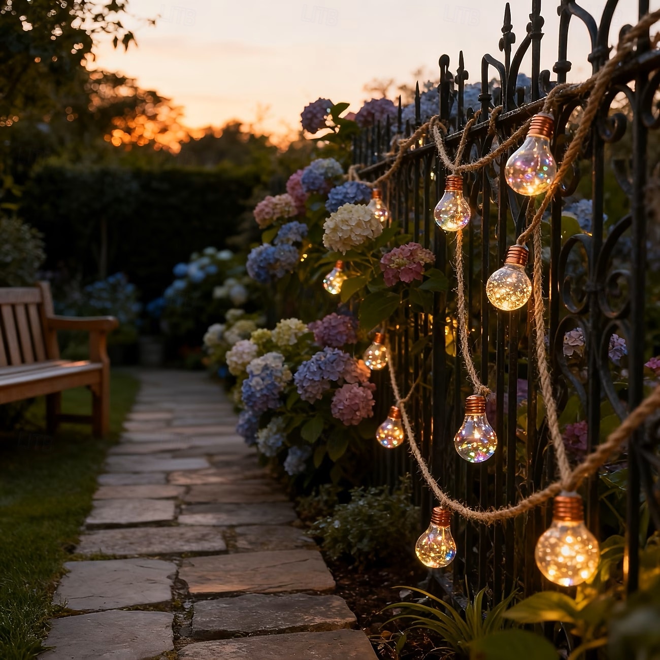 Guirlande lumineuse solaire d'extérieur de 8 m, 16 LED, style rétro, en corde de chanvre, 8 modes d'éclairage, étanche, idéale pour villa, jardin, cour, arbre, camping, café, décoration d'ambiance de de 2026 ? $43.99 –P5