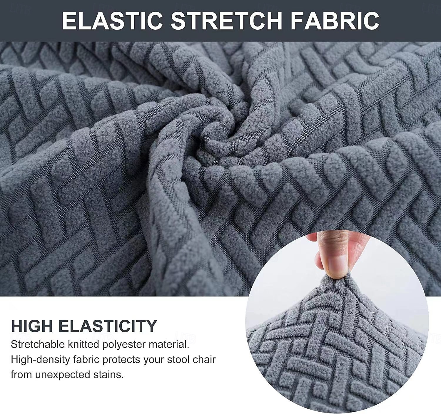 Stretch Polar Fleece Short Back Chair Cover - Elastic Bar Stool Slipcover for Counter Height Chairs, Soft Washable Dust-Proof Seat Protector 2026 - $13.49 –P7