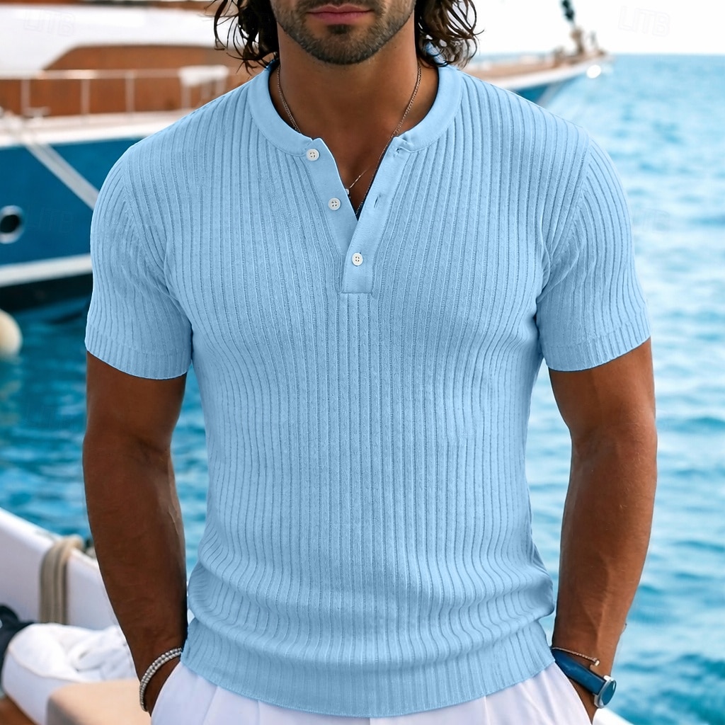 Homens T-shirt Manga Curta Côr Sólida Moda Designer Casual Patchwork Bloco de cor Bolso Com Zíper Estacionar Meio Zíper Henley Casual Diário Ao ar livre Verão Branco Cinzento Vinho Camiseta Henley de 2026 por $24.99 –P2
