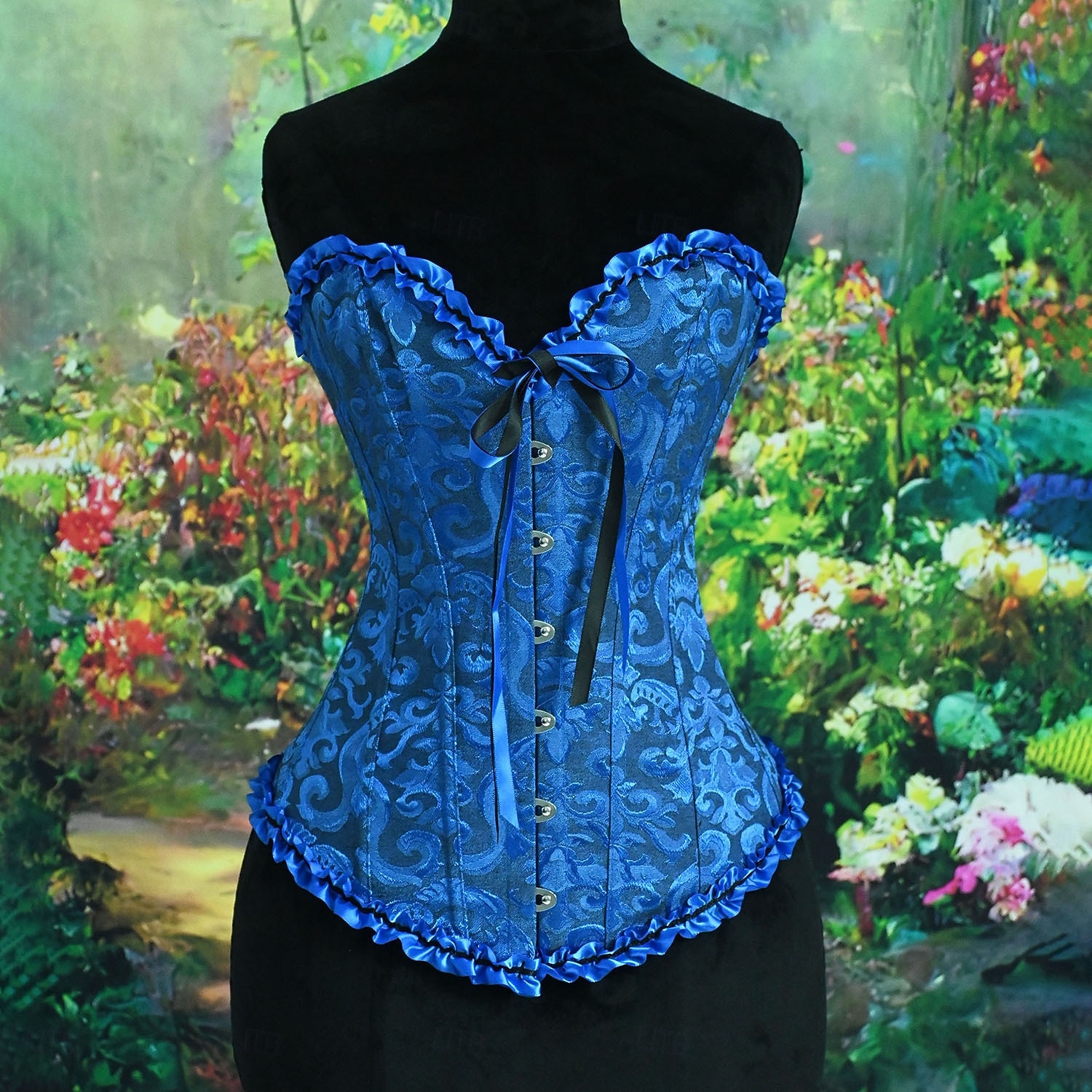Medieval Renaissance Corset Overbust Corset Noblewoman Jacquard Lace up Floral Fancy Dress Women's Royal Halloween Carnival Renaissance Fair LARP Adults' Corset Spring & Summer 2026 - $36.99 –P6