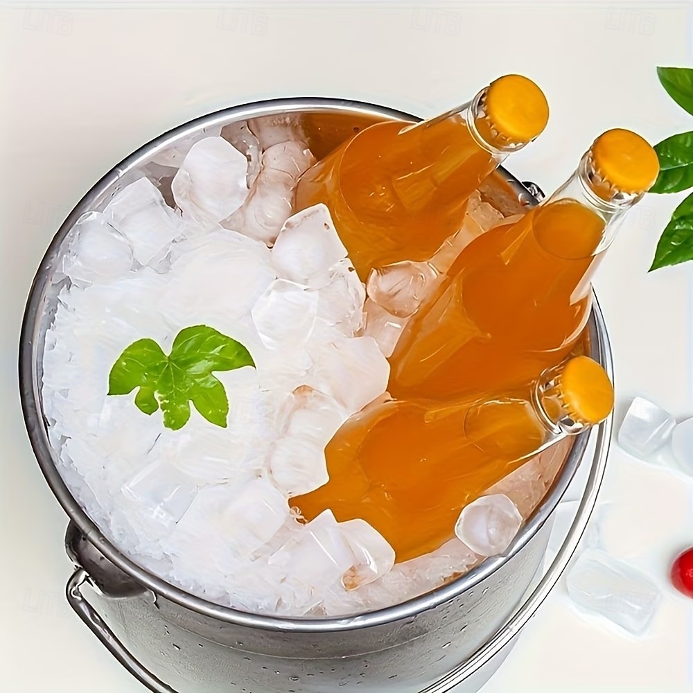 دلو ثلج من الفولاذ المقاوم للصدأ بمقبض، فضي &دلو ثلج ذهبي اللون مناسب للنبيذ والكوكتيلات والبيرة والشاي المثلج، دلو ثلج معدني محمول بمقبض سلكي للحفلات وحفلات الشواء وحفلات الزفاف والبار المنزلي 2026 - $15.99 –P8