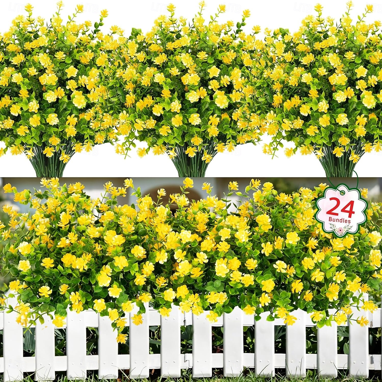 24 Bundles Artificial Flowers for Outdoors Decoration Fake Flowers UV Resistant Faux Plastic Greenery Eucalyptus Plants for Spring Summer Garden Patio Indoor Outdoor Home Decor, Multicolor 2026 - $36.99 –P9