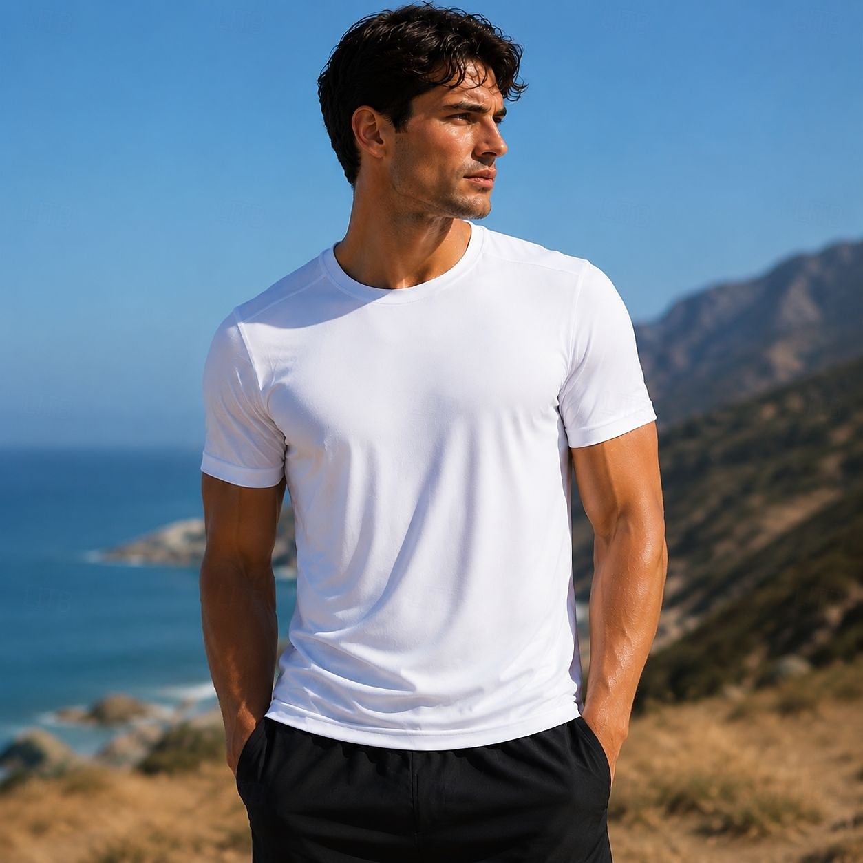 Men's T Shirt Tee Top Short Sleeve Crew Neck Summer Spring All Seasons Plain Casual Athletic Quick Dry Slim Basic Casual Daily Sports Black White Gray Top Tee for Men 2026 - $16.99 –P4