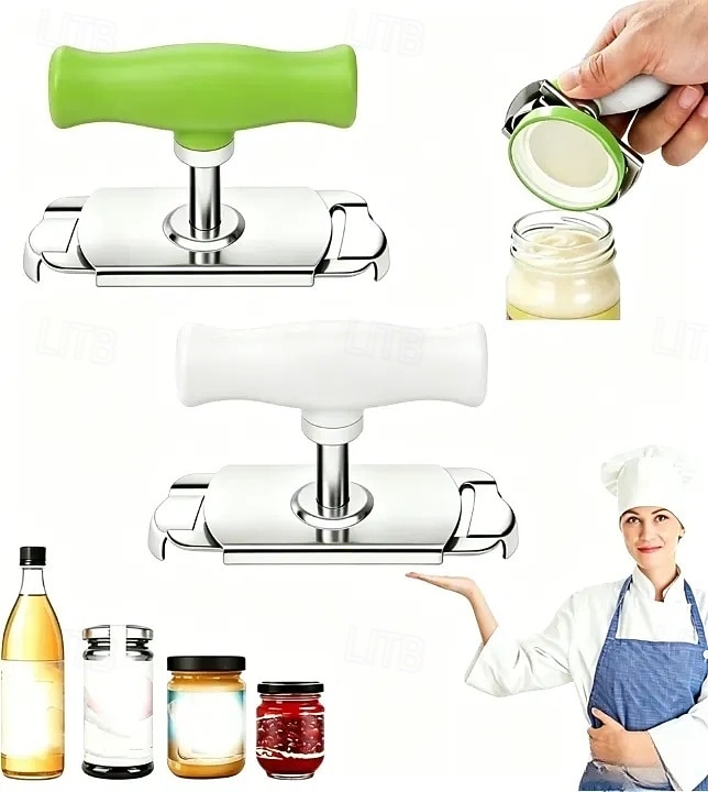 Lot de 2 ouvre-bocaux ergonomiques en acier inoxydable, pour une ouverture facile des couvercles. Conception métallique durable pour bocaux et récipients alimentaires. Pince pour ouvrir les bocaux de de 2026 ? $15.99 –P3