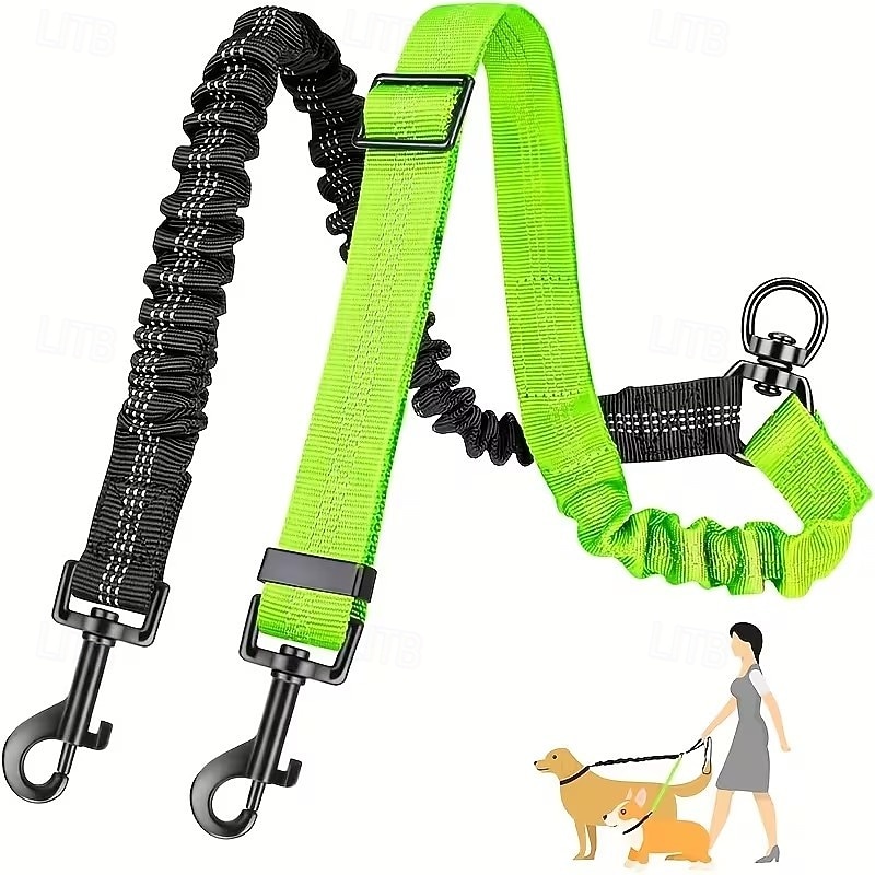 2pcs Dual Dog Leash Attachment - Double Leashes for Training Small to Large Dogs - Adjustable Strap Shock Absorbing Bungee Leashes 2026 - $20.99 –P8