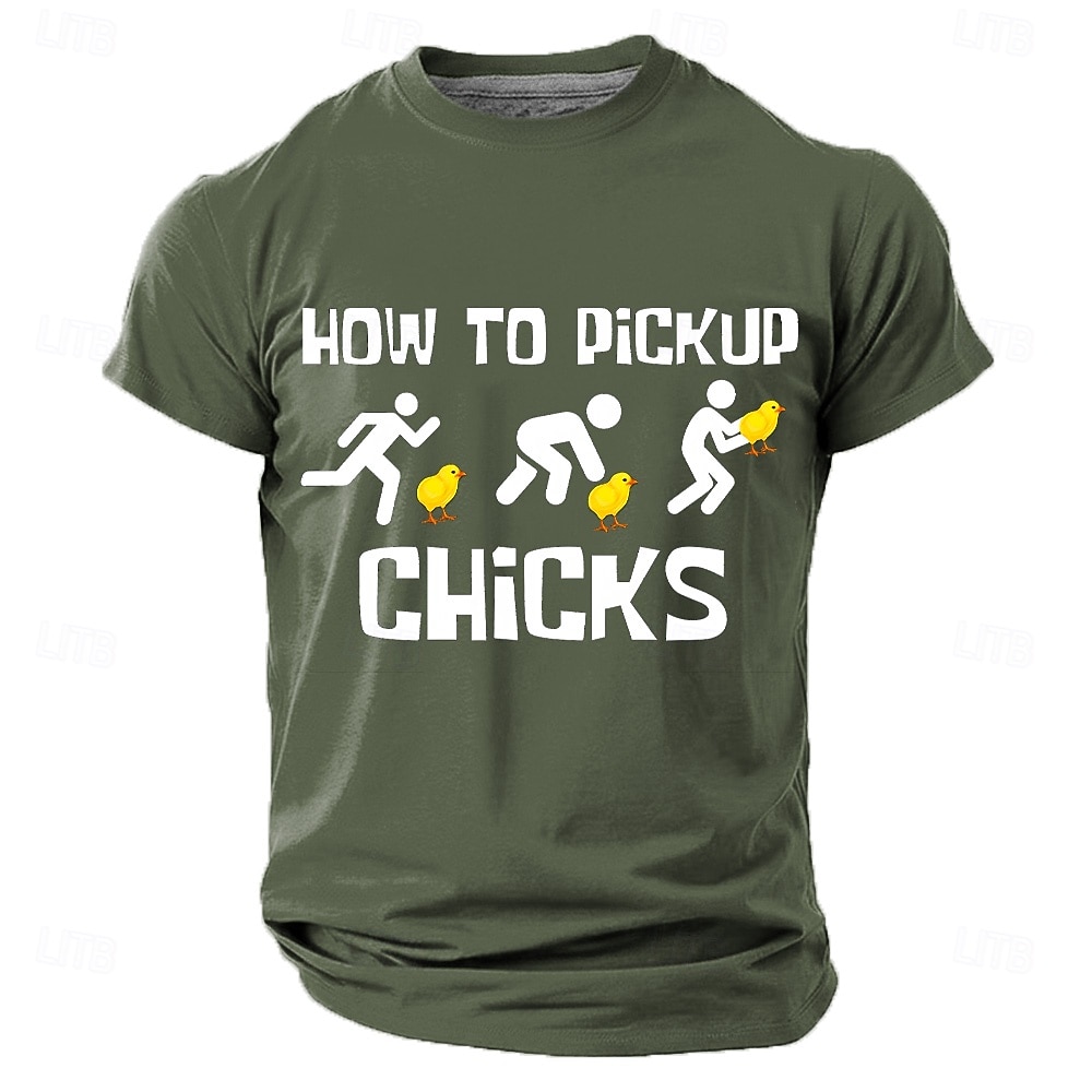 Camiseta de hombre con estampado humorístico de cómo ligar con chicas, corte regular, regalo divertido, informal, roja, de diseñador, tallas S, M, L, XL, XXL y XXXL 2026 - $18.99 –P2