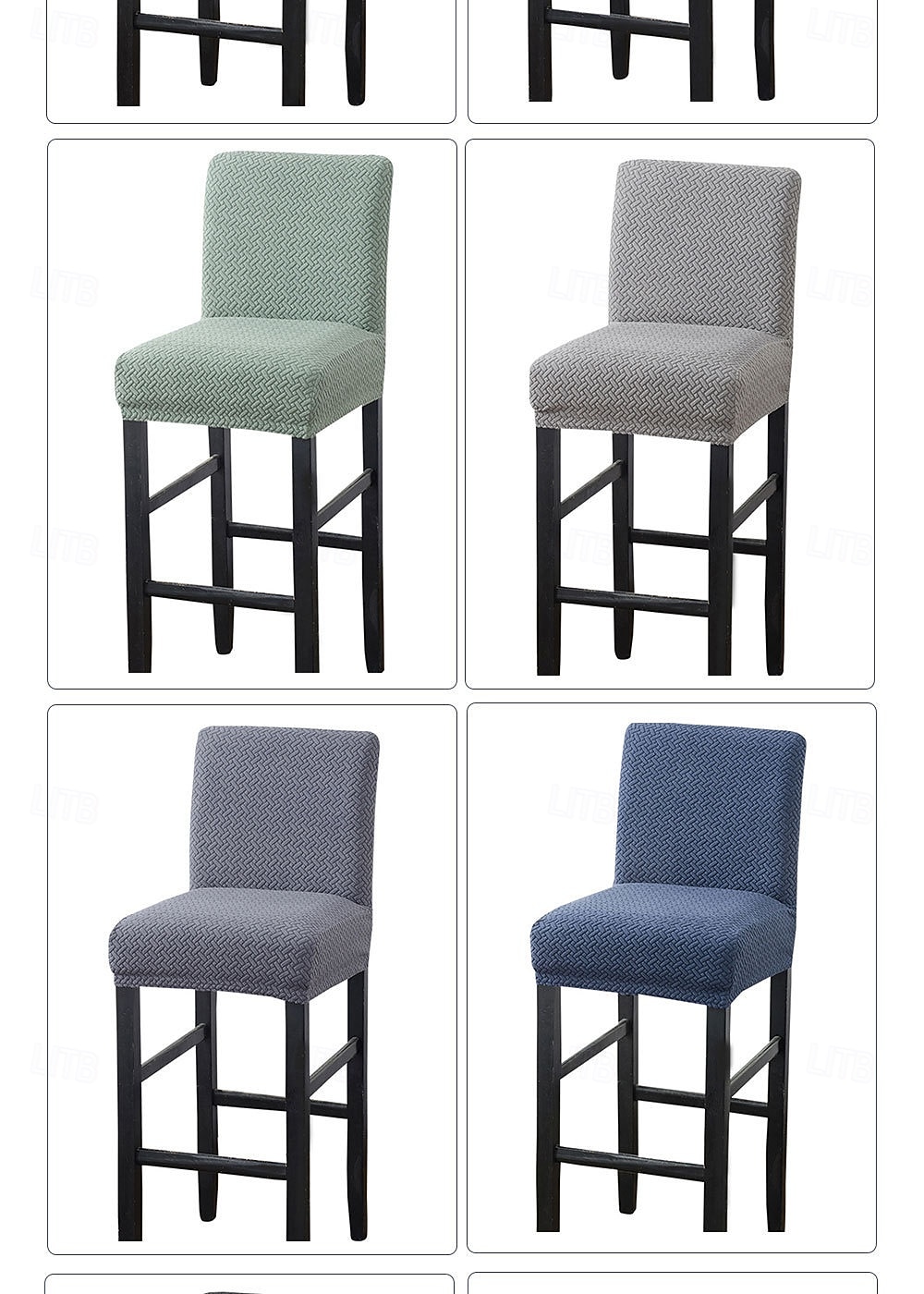 Stretch Polar Fleece Short Back Chair Cover - Elastic Bar Stool Slipcover for Counter Height Chairs, Soft Washable Dust-Proof Seat Protector 2026 - $13.49 –P3