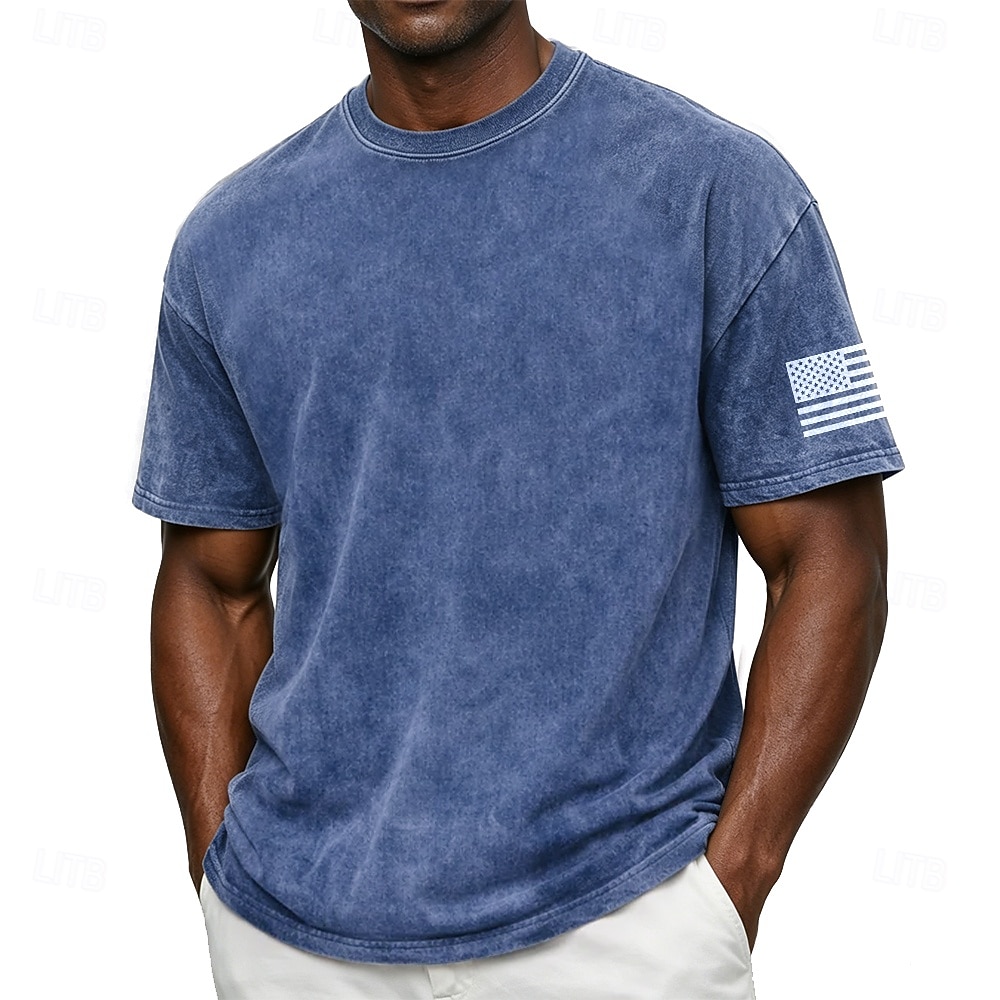 Men's 250th Anniversary Patriotic American Flag 1776 2026 Heavyweight Graphic T Shirt Short Sleeve Crew Neck Summer Street Top 2026 - $27.99 –P1