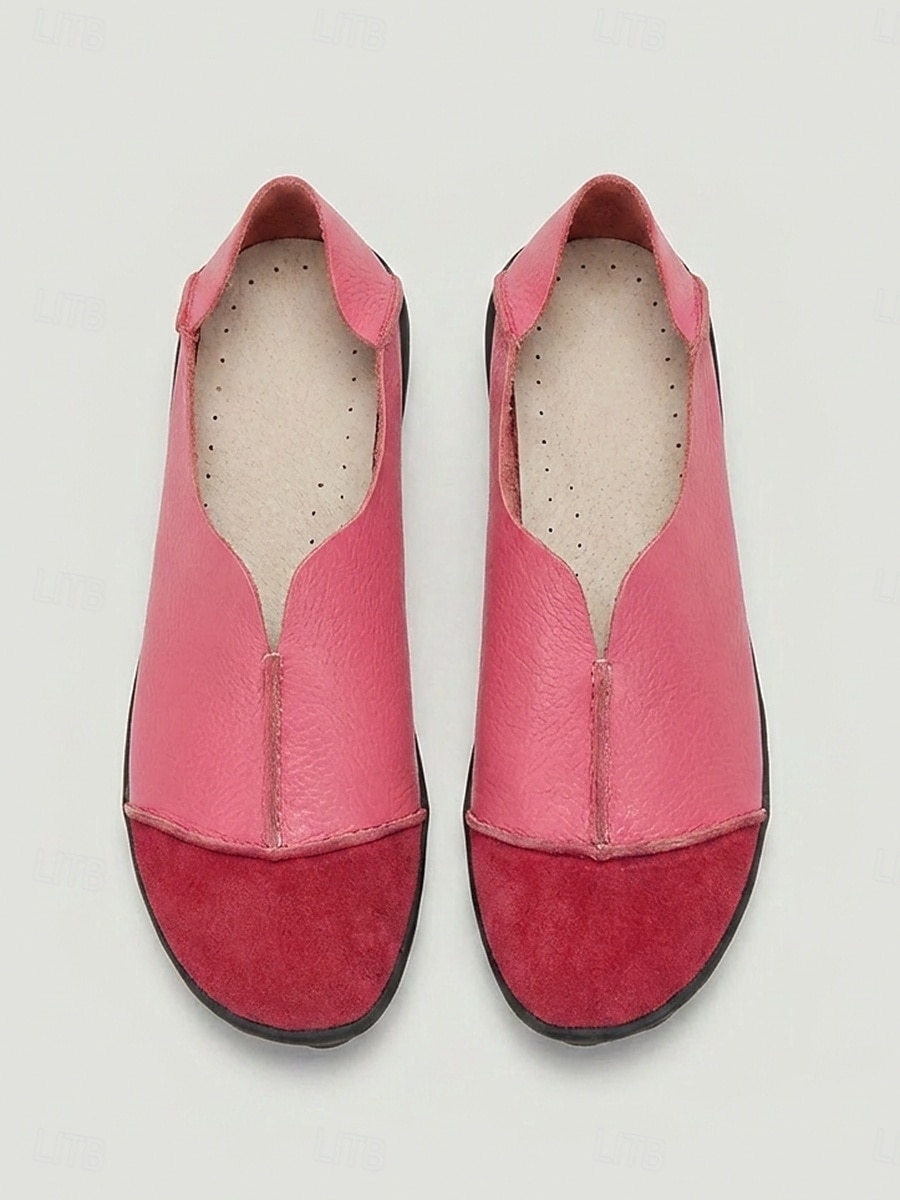 Women's Rose Pink Flats - Comfort Slip-On Shoes with Faux Suede Toe Cap and Flexible Non-Slip Sole, Casual Walking Shoes for Everyday Wear, Casual Work and Travel 2026 - $32.99 –P2