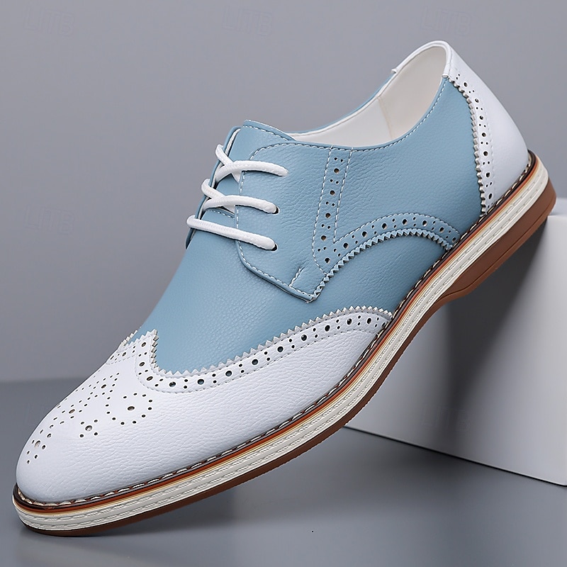 Men's Two Tone Wingtip Oxford Shoes, Lace-Up Brogue Dress Shoes, Vintage Formal Shoes for Wedding, Office, Party 2026 - $54.99 –P4