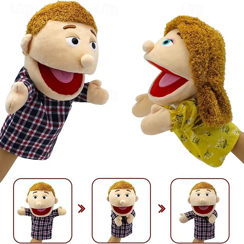 6pcs Family Hand Puppets Set, Soft Plush Human Puppets with Movable Mouths, Grandpa Grandma Dad Mom Son Daughter Puppets for Preschool Early Teaching, Role Play Storytelling for Toddlers Kids 2026 - $42.99 –P3