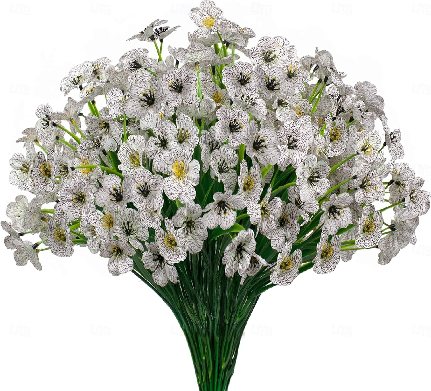 12 pachete flori artificiale rezistente la UV, plante de exterior, care nu se decolorează, arbuști artificiali din plastic, flori artificiale de mătase, jardinieră, verandă, decorațiuni interioare 2026 - $15.99 –P8