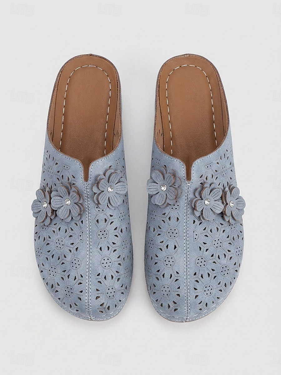 Women's Sky Blue Breathable Wedge Clogs - Lightweight Slip-On Comfort Mules with Floral Detail, Soft Non-Slip Casual Shoes for Walking, Trave & Daily Wear 2026 - $24.99 –P4