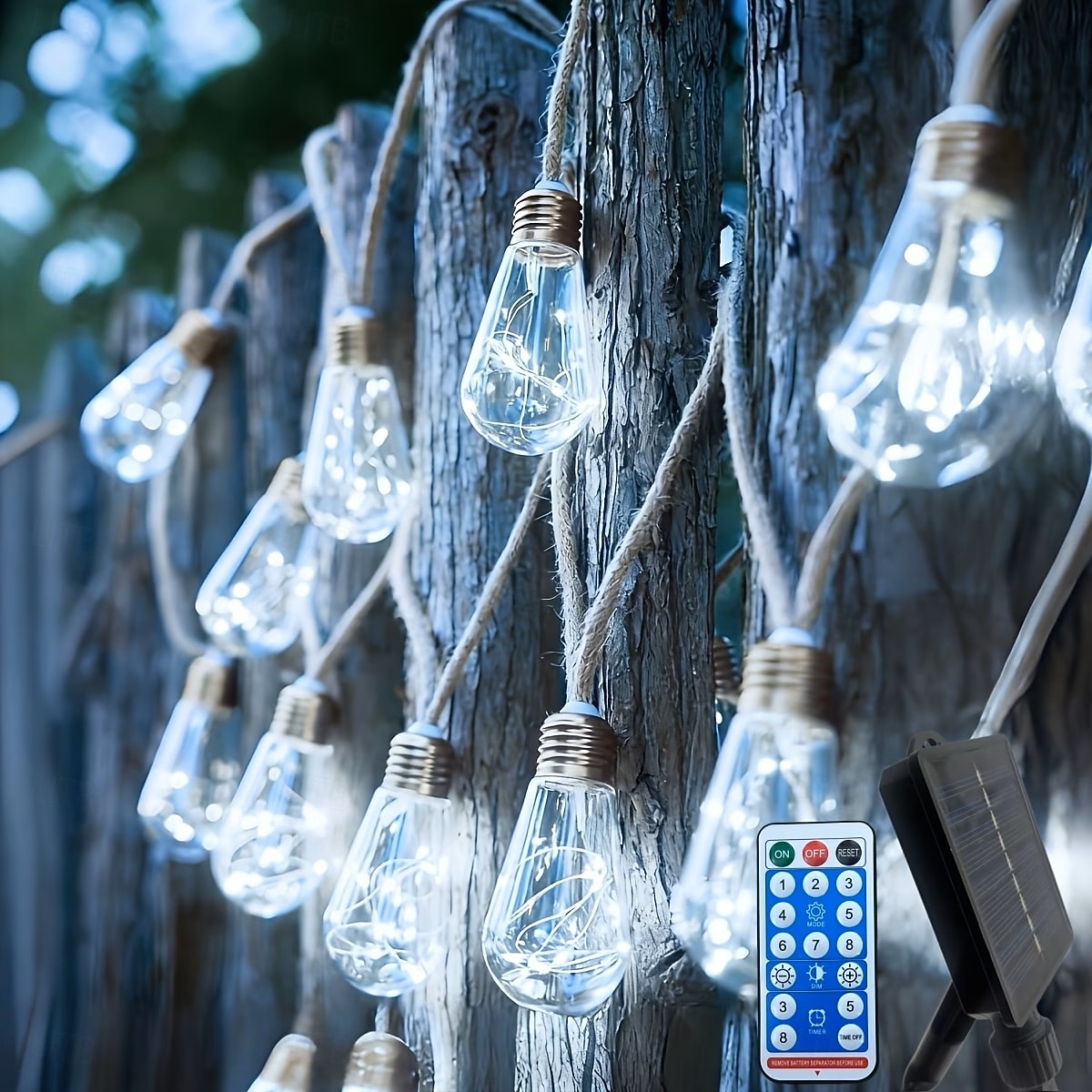 Solar Powered Outdoor Garden Lights 8m 16 Bulbs Fairy String Lights Outdoor Waterproof 8 Lighting Modes for Fence Garden Party Wedding Camp Christmas Decoration 2026 - $48.99 –P3