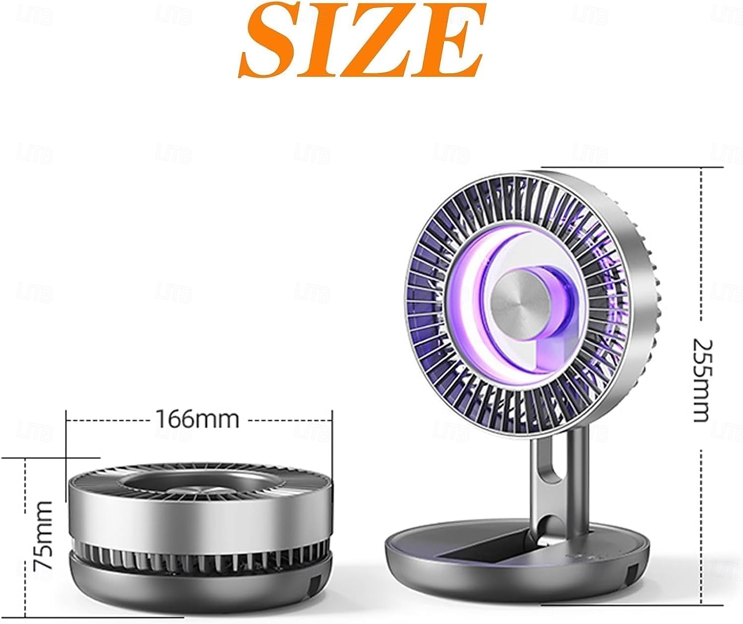 2026 Upgrade Foldable LED Color Changing USB Rechargeable Quiet Mini Desktop Fan, 5-Speed Adjustable, Long Battery Life, Portable for Bedroom, Office, Dorm, Outdoor, Travel, Camping 2026 - $32.99 –P7