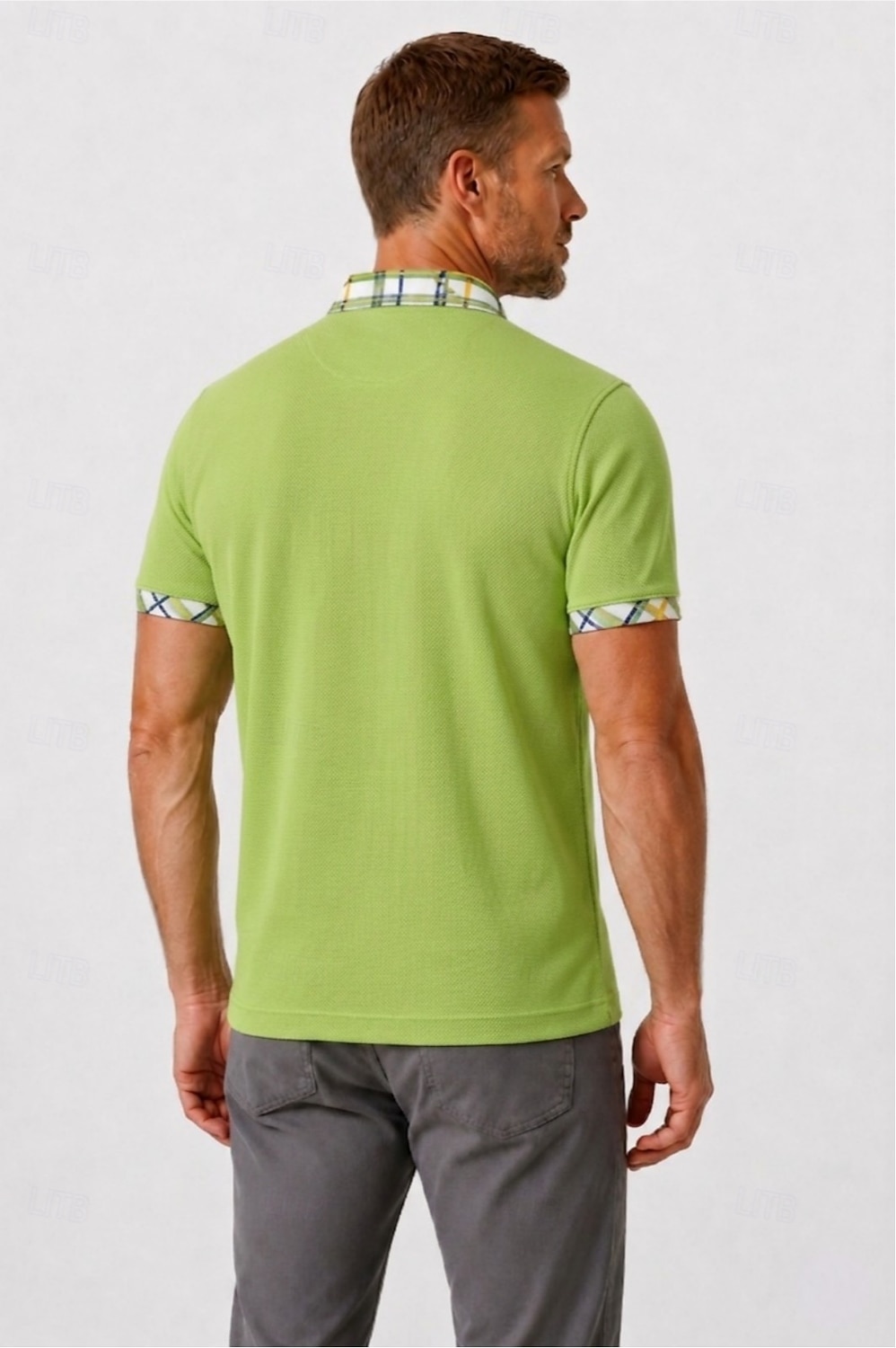 Polo da golf da uomo - polo a maniche corte in piqué color block - giallo blu navy verde del 2026 a $33.99 –P9