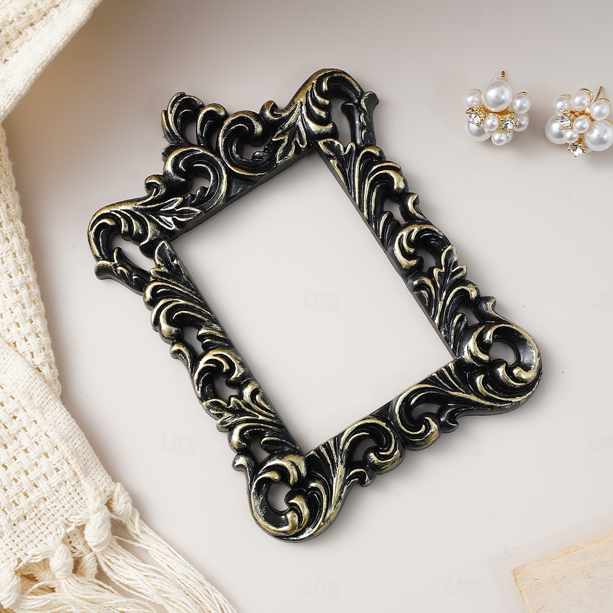 1PC, Black and Gold Mini Engraved Decorative Picture Frame Body, Resin Material DIY Decorative Small Item, Suitable for Photography Decoration Props, Wedding, Party and Other Scene Arrangements 2026 - $9.99 –P10