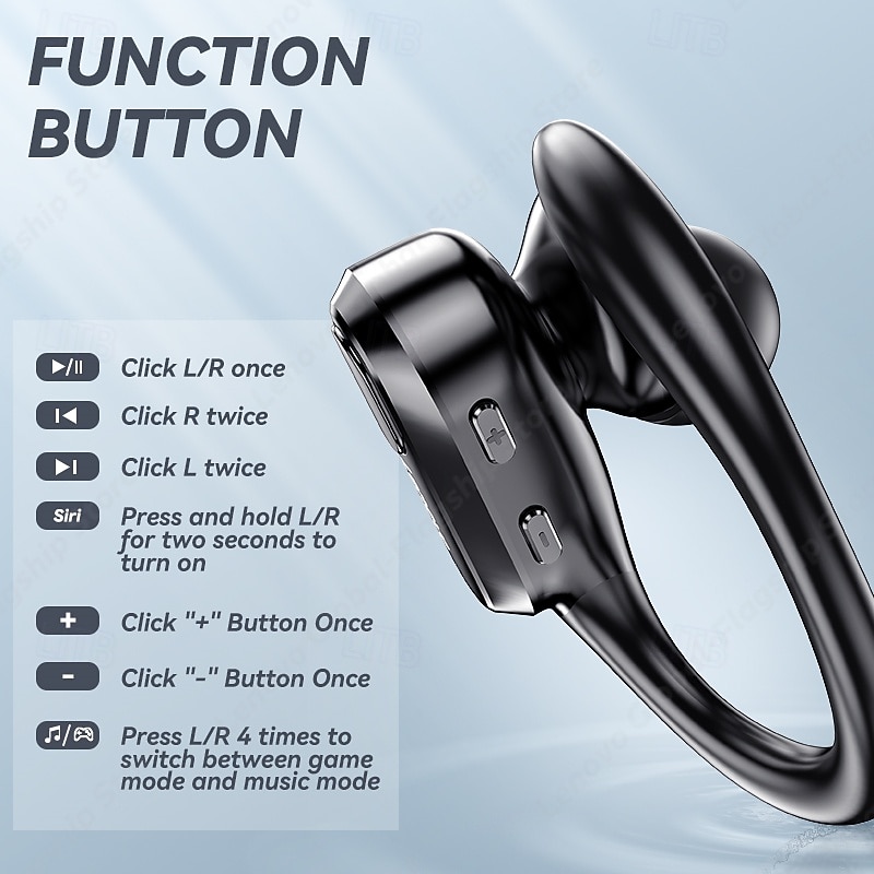 2026年 Lenovo ThinkPlus ワイヤレススポーツイヤホン、Bluetooth 5.3 ヘッドホン（イヤーフック付き）、LED デジタルバッテリー表示付き TWS イヤホン、内蔵マイク、ジム、ランニング、ワークアウト用の防汗仕様  コレクション – $42.99 –P10