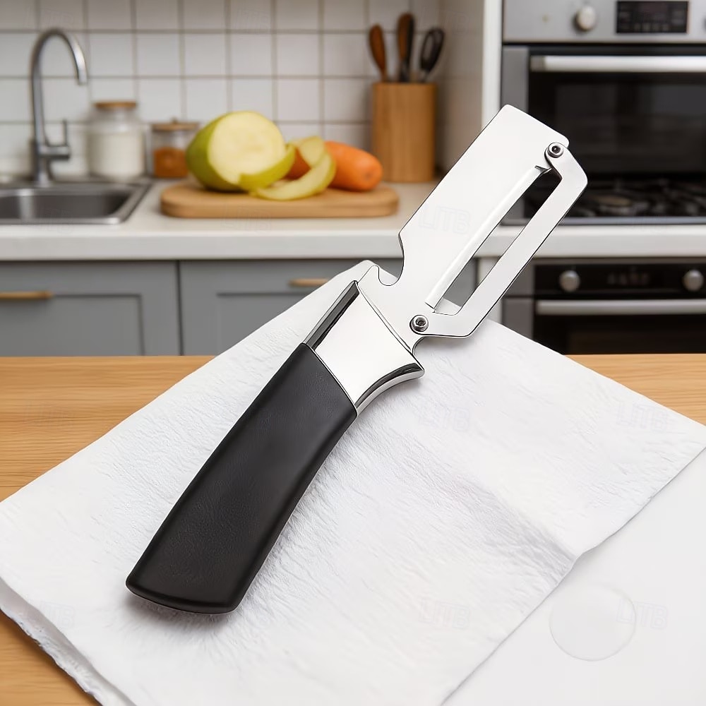 Conjunto de 2 descascadores e abridores de garrafa multifuncionais em aço inoxidável, utensílio de cozinha 2 em 1, descascador resistente para frutas e legumes como batatas, cenouras, pepinos e maçãs, de 2026 por $19.99 –P7