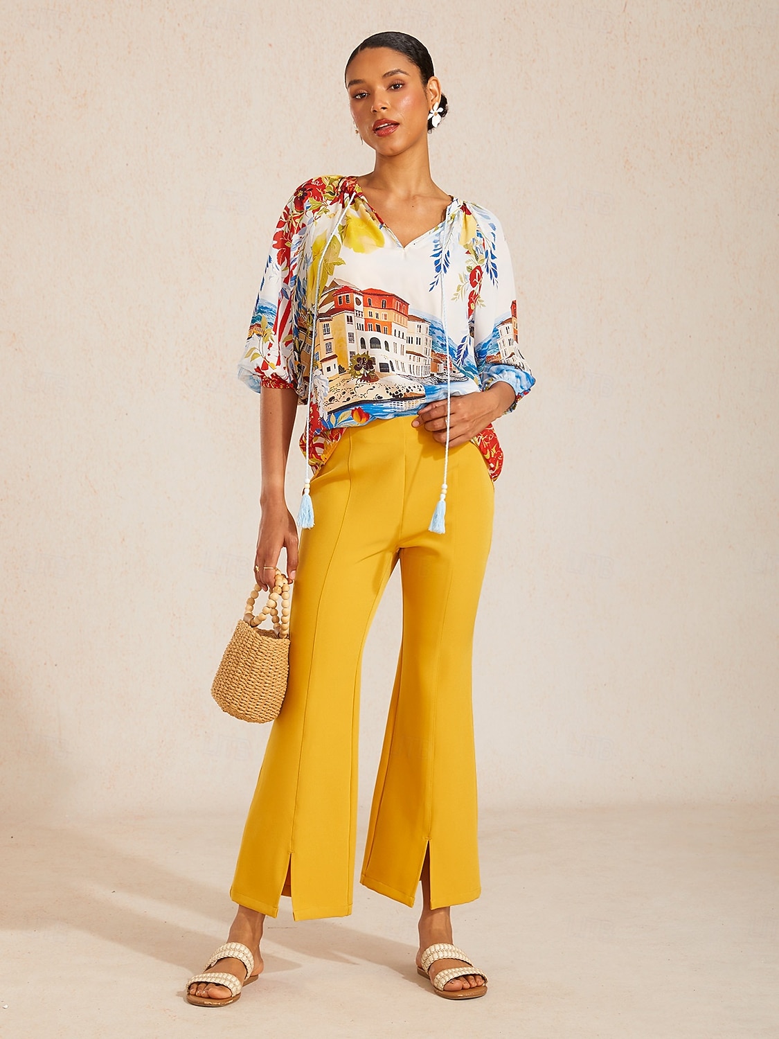 top estivo in chiffon con maniche raglan Santorini del 2026 a $67.99 –P4