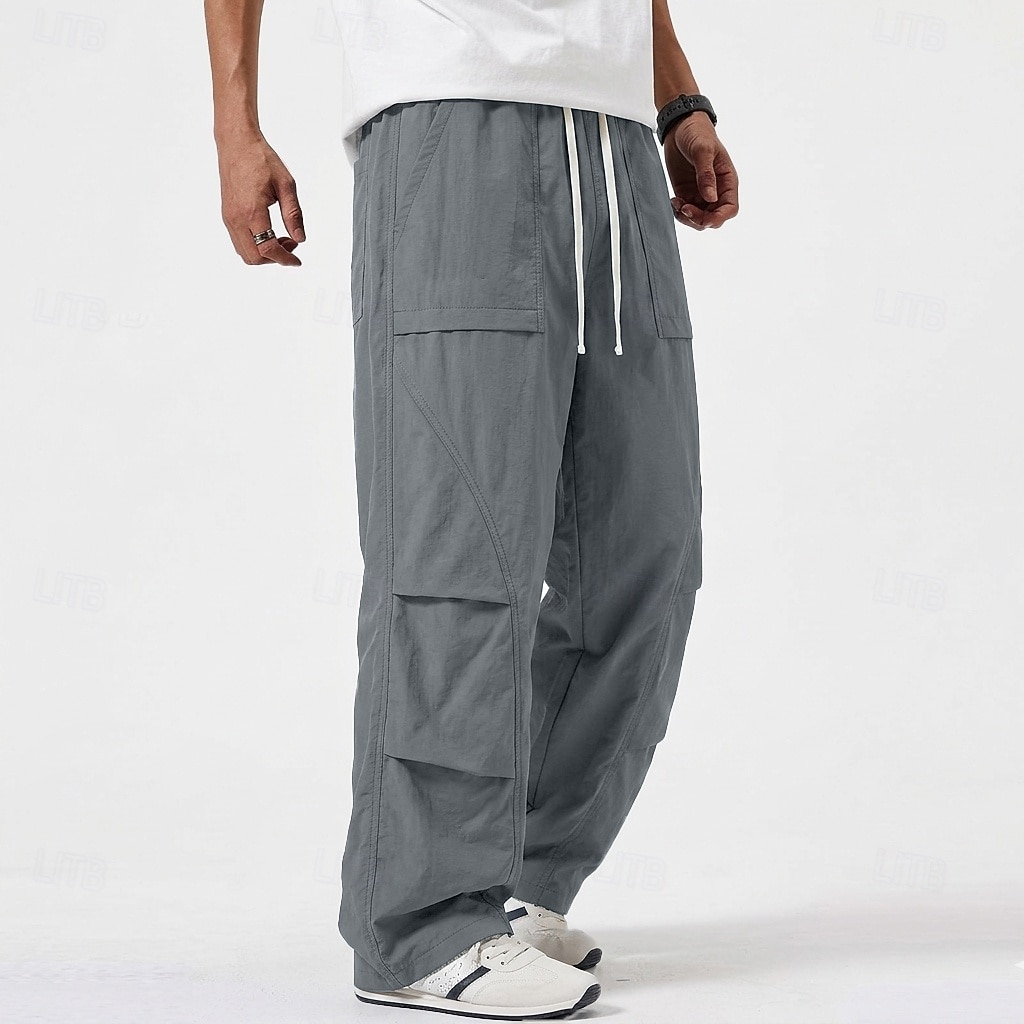 Hombre Pantalones Pantalones casuales Pantalones anchos Pantalones de paracaídas Pantalones de secado rápido Correa 2 en 1 Multi bolsillo Plano Dispersor de humedad Transpirable Longitud total Casual 2026 - $26.99 –P12