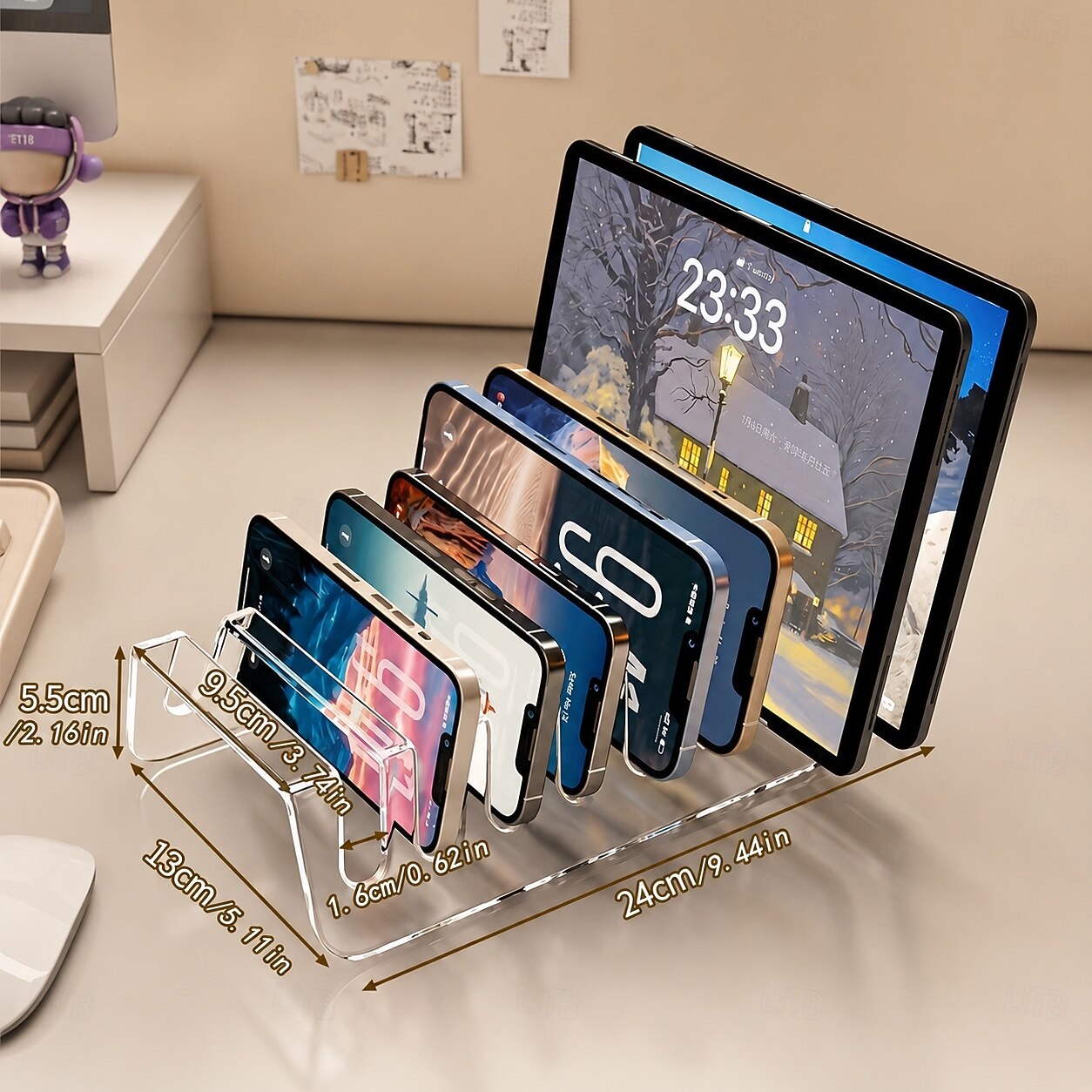 2026年 携帯電話収納スタンド、タブレットコンピュータ収納ボックス、実用的な収納ラック、マルチデバイスタブレット、iPad収納スタンド、電子機器収納ボックス、デスクトップ携帯電話充電および収納スタンド  コレクション – $11.49 –P2