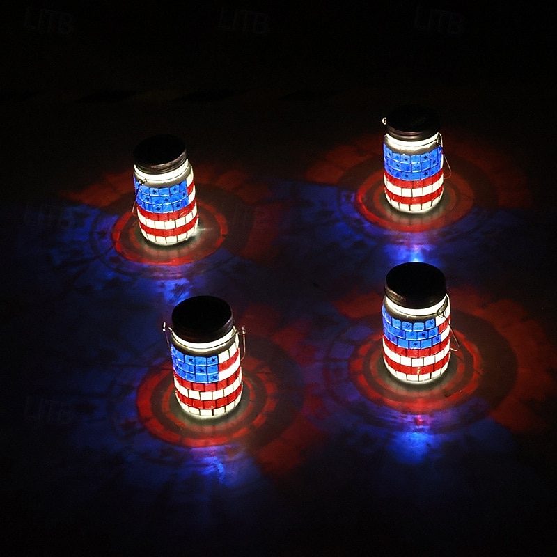 Luci a mosaico impermeabili a forma di bandiera americana in due pezzi per il 250° anniversario dell'indipendenza degli Stati Uniti (4 luglio), perfette per esterni, patio, giardino, terrazza, scalini del 2026 a $39.99 –P4