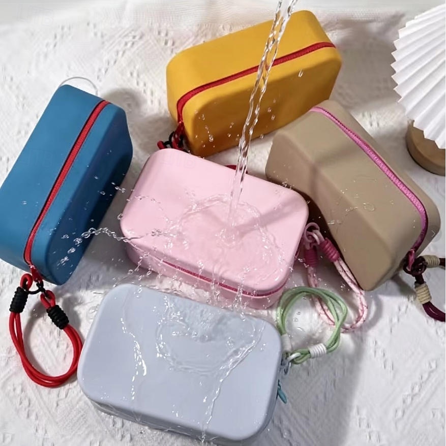 1pc Colorful Silicone Waterproof Cosmetic Bag, Portable Travel Makeup Organizer Pouch, Large Capacity Toiletry Storage Bag For Skincare, Makeup, Suitable For Vacation, Beach, Party, Birthday 2026 - $29.99 –P2