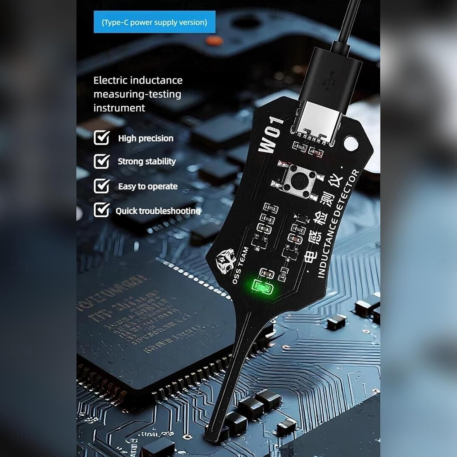 Probador de inductancia tipo C, probador de bobinas de placa base, detector de inductores de placas de circuitos electrónicos para reparación de componentes de placas base de teléfonos, herramienta de 2026 - $15.99 –P5