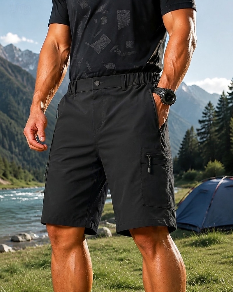 Homens Shorts ao ar livre Bermuda Cargo Shorts de caminhada Calções Cambat Verão Primavera Outono Ao ar livre Moderno Prova-de-Água Secagem Rápida Leve Respirável Calção Zípers Bolsos Cinzento Escuro de 2026 por $12.99 –P5