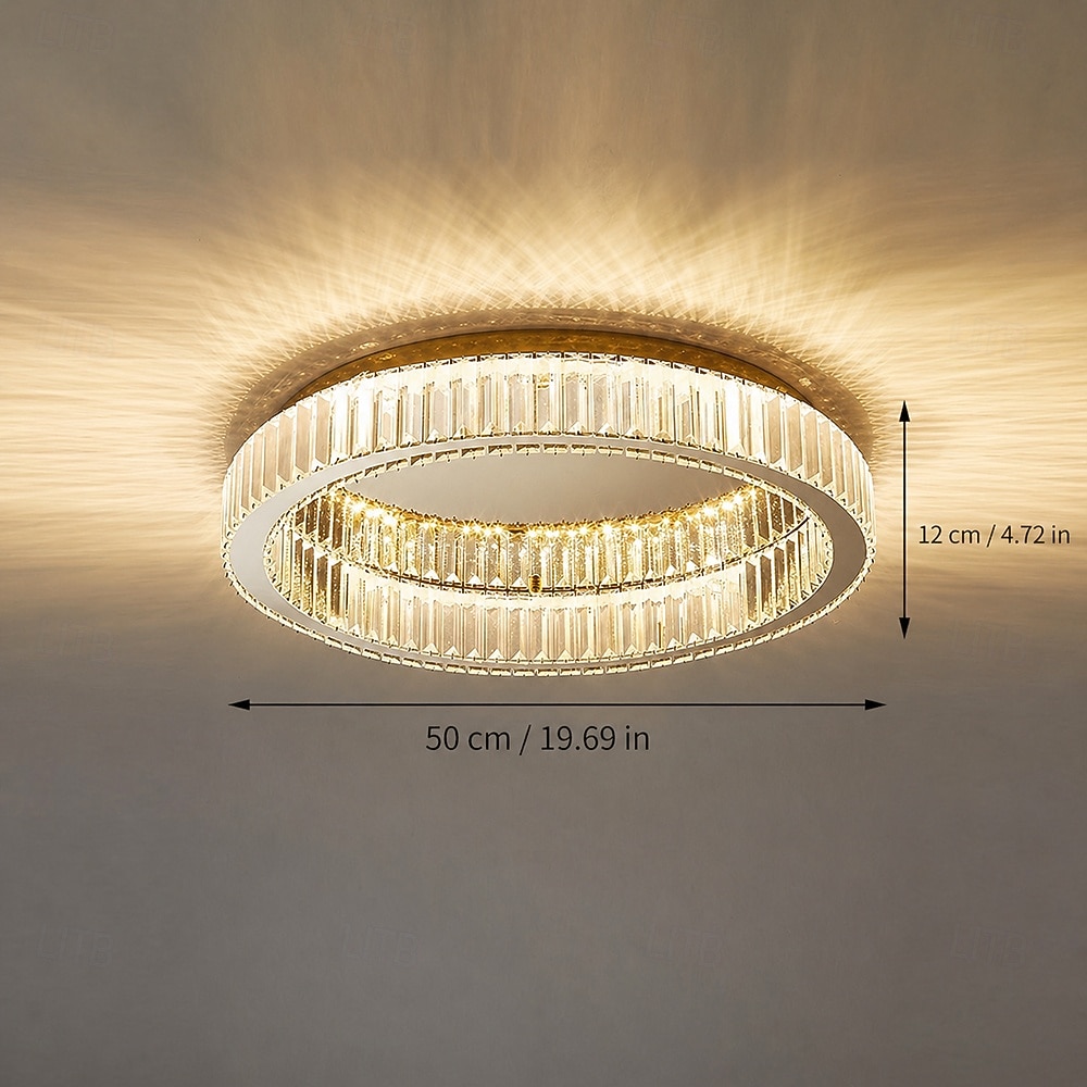 Ceiling Light Crystal LED Bedroom Lamp, Dimmable with Remote Control, Ceiling Lamp Design Modern Creative Round Golden Crystal Ceiling Lighting for Living Room Office Dining Room Chandelier 2026 - $510.49 –P2