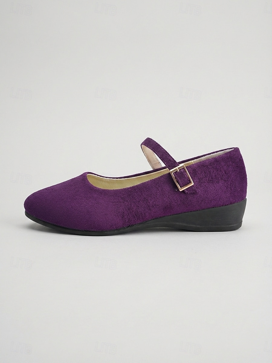 Sapatilhas Mary Jane femininas roxas - sapatos de camurça sintética com tira ajustável, calçados casuais leves para o trabalho e viagens. &uso diário de 2026 por $19.99 –P5