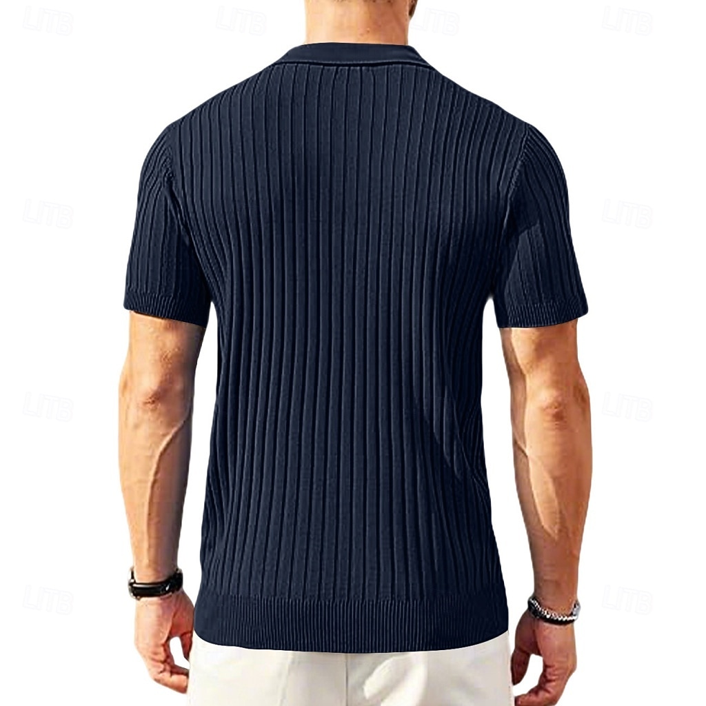 Pánské Polokošile Polo na zip Ležérní Denní Klopa Krátký rukáv Módní Základní Bez vzoru Lehká váha Čtvrtletní zip Léto Jaro Černá Bílá Námořnická modř Khaki Armádní zelená Polokošile 2026 - $24.99 –P8