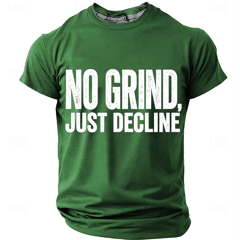 Herren-T-Shirt mit witzigem Buchstabenaufdruck „No Grind Just Decide“, reguläre Passform, lässig, königsblau, Designer-Kleidung, Größen S, M, L, XL, XXL und XXXL 2026 - $18.99 –P4