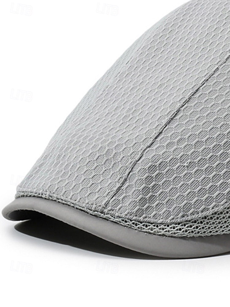 Men's Mesh Beret Hat - Breathable Polyester Ivy Cabbie Cap with Adjustable Buckle, Multiple Colors, Lightweight Newsboy Flat Cap for Summer Travel, Outdoor Activities & Daily Casual Wear 2026 - $14.99 –P11