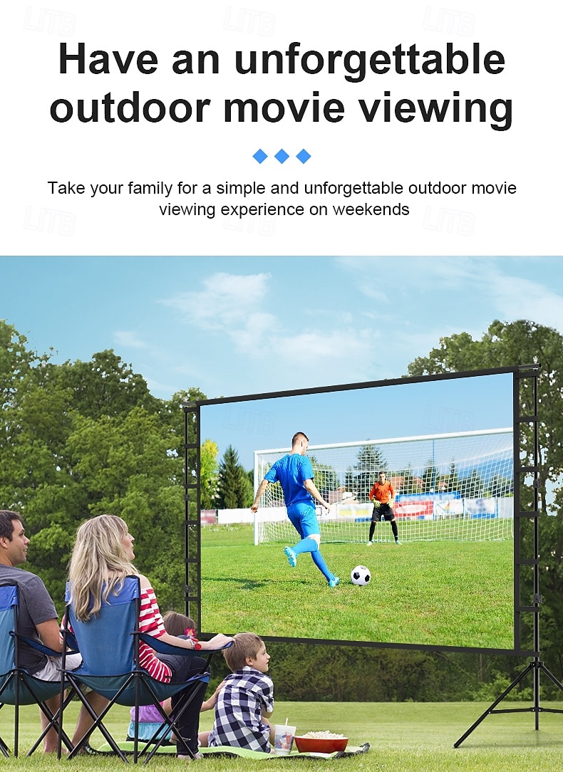 Projector Screen with Tripod Stand 100 120 Inch, 16:9 HD 4K Portable Outdoor Indoor Movie Screen with Carrying Bag, Height Adjustable Wrinkle-Free Projection Screen for Backyard Theater Camping 2026 - $125.99 –P8