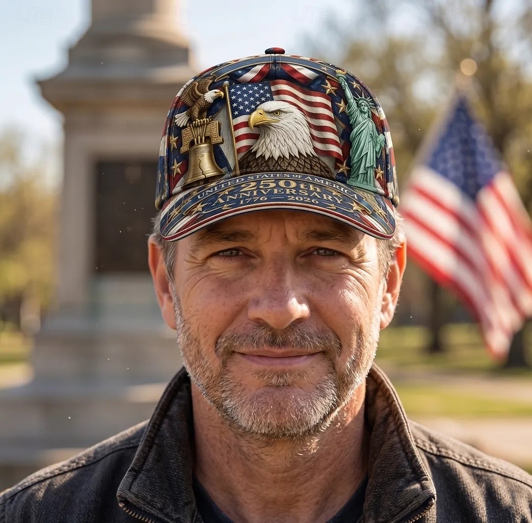 Casquette de baseball patriotique à l'aigle, commémorant le 250e anniversaire des États-Unis (1776-2026), casquette ajustable pour la fête de l'indépendance américaine avec drapeau américain &Statue de 2026 ? $21.99 –P3